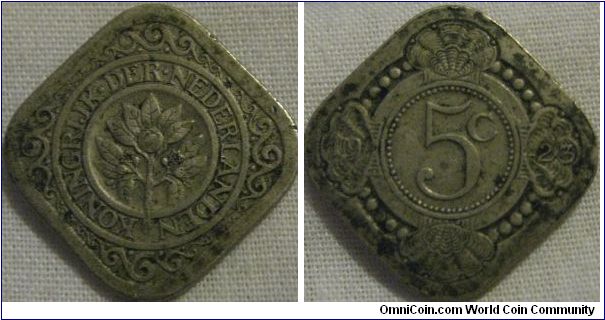 1923 1 cent netherlands VF bit dirty