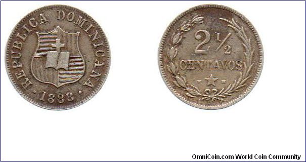 1888 2 1/2 centavos
