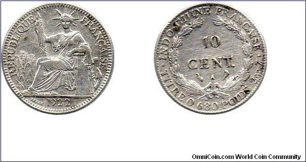 French Indo-China 1922 1 centimes