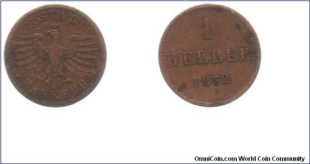 Frankfurt 1852 1 heller