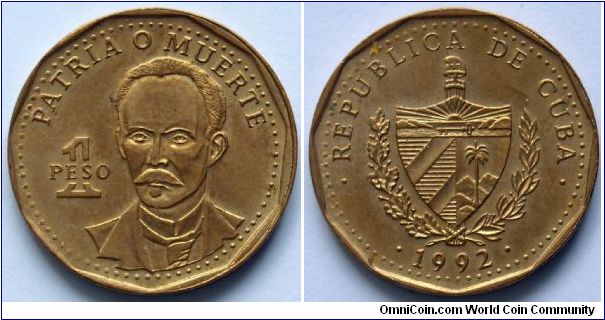 1 peso.
1992, Jose Marti (1853-1895)