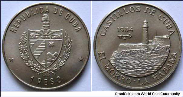 1 peso.
1984, El Morro La Habana Castle