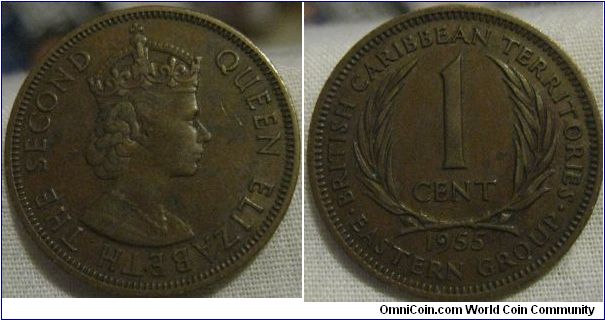 1955 1 cent eastern carribean states