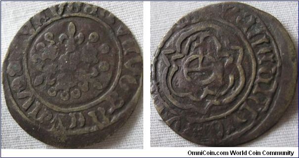 a french jetton from the 14th or 15th century, good ookingpiece, slightly off centre