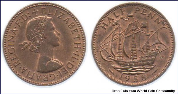 1958 half penny