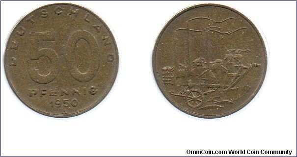 Democratic Republic of (East) Germany 1950 50 pfennig