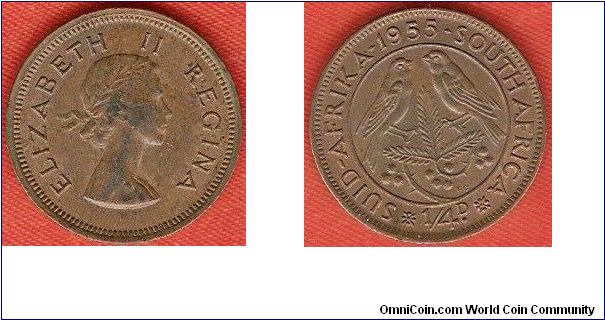 1/4 penny
Queen Elizabeth II
sparrows
bronze