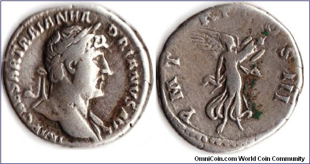 Denarius of Hadrian circa 98 AD
