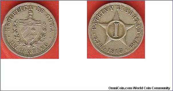 1 centavo
national arms
Patria y Libertad
copper-nickel