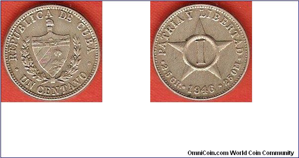 1 centavo
national arms
Patria y Libertad
copper-nickel