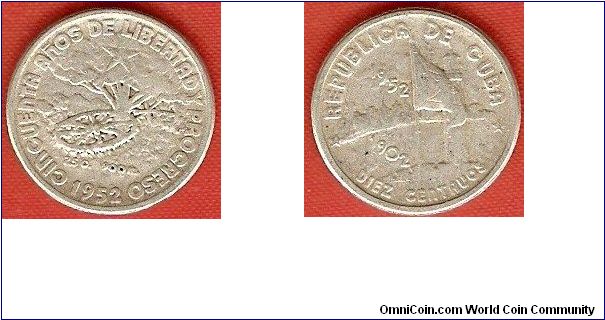 10 centavos
50th anniversary of Republic
0.900 silver
