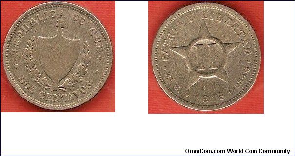 2 centavos
national arms
Patria y Libertad
copper-nickel