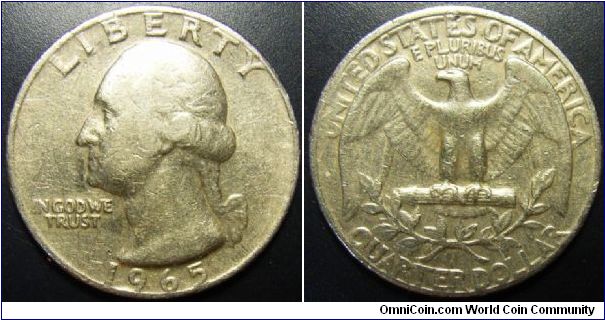 US 1965 quarter dollar. Found it circulating in Australia!