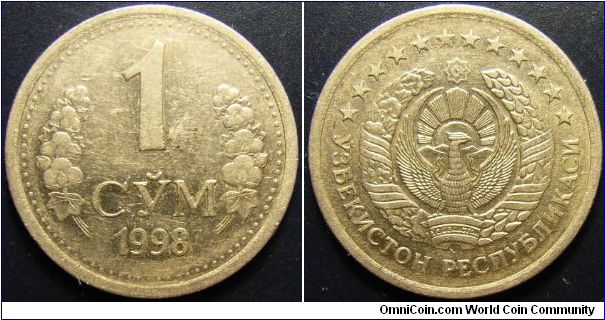 Uzbekistan 1998 1 som. Extremely rare year!