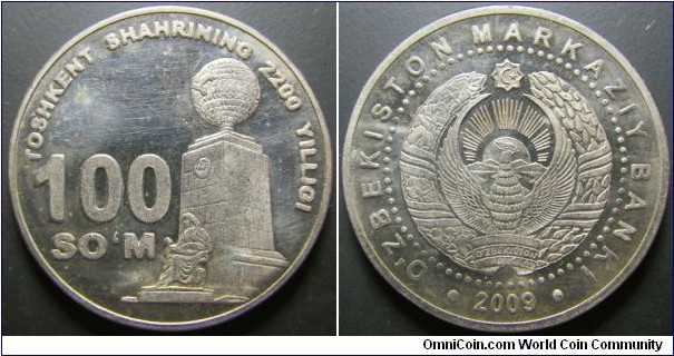 Uzbekistan 2009 100 som. Weight: 8.00g. 