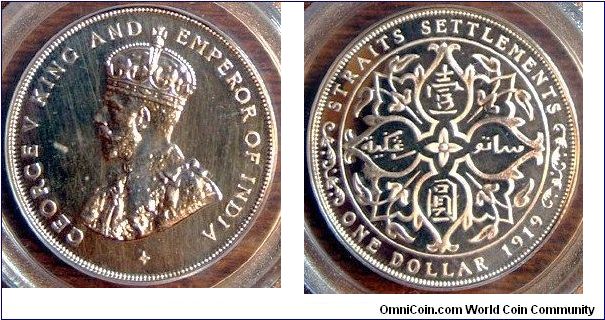Straits Settlements Restrike $ (ca. 1925) PCGS-PF64.