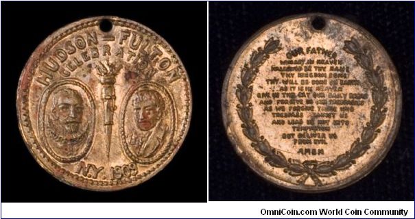 Hudson-Fulton Celebration / Lord's Prayer token.