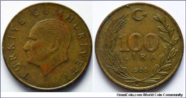 100 lira.
1988, Alum-bronze.