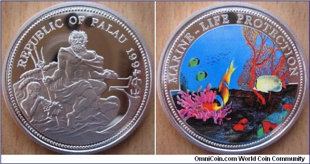 5 Dollars - Underwater scene - 25 g Ag .900 Proof - est. mintage 10,000