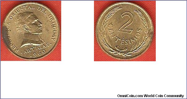 2 centesimos
bust of Artigas
nickel-brass