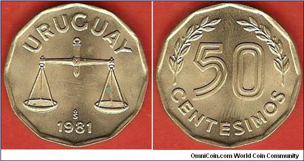 50 centesimos
aluminum-bronze
scales
Santiago Mint