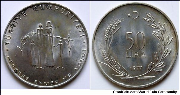 50 lira.
1977, F.A.O. issue.
Ag 830.