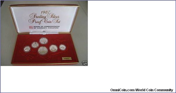 singapore Silver Sterling 92.5% Proof Coins denominations 1c, 5c,10c,20c,50c comes in original box and plastic encased, issued by Singapore Mint. Legal tender, uncirculated,  Sale Price US$98