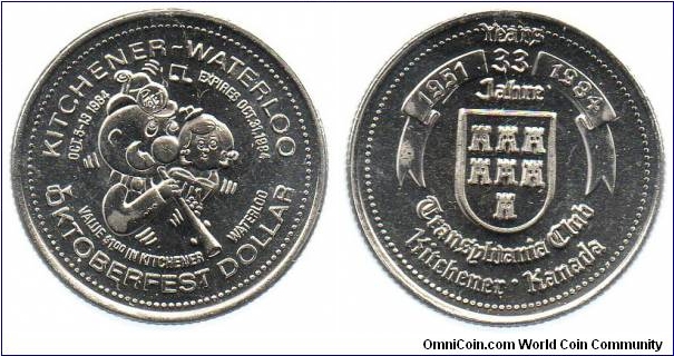 1984 Kitchener-Waterloo Oktoberfest Dollar