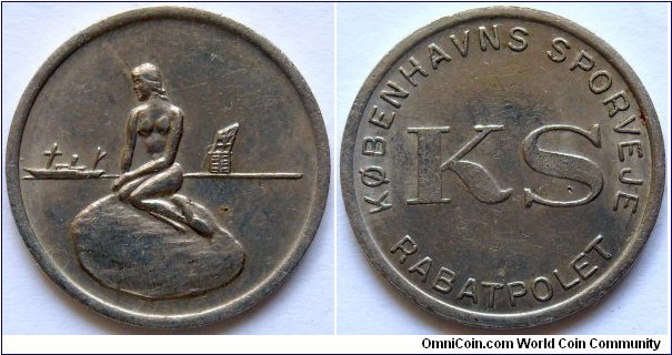 Tram token from Copenhagen.
Statue of The Little Mermaid.