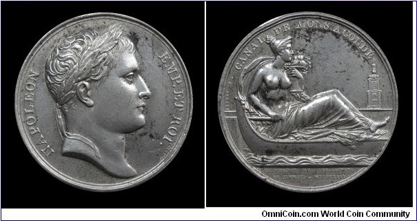 Canal de Mons à Condé - Tin medal - mm. 41