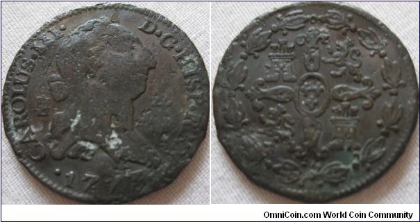 1773 4 marvedis, fairly good details, coin a bit dented in the 5 o clock, letting it down grade wise