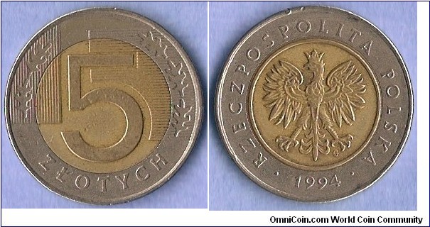 Denominacion: 5 Zloty.