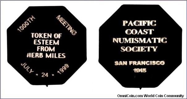 Pacific Coast Numismatic Society 1000th Meeting.