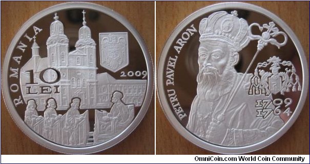 10 Lei - Petru Pavel Aron - 31.1 g Ag .999 Proof - mintage 500 pcs only !