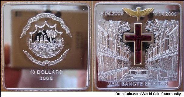 10 Dollars - Conclave - 25 g Ag .999 Proof (partially gold plated with 5 Swarovski crystals) - mintage 5,000