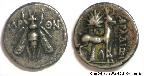 MODERN COPY (cast) IONIA, Ephesos AR Drachm. White metal.