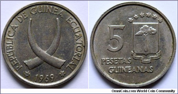 5 pesetas.
1969