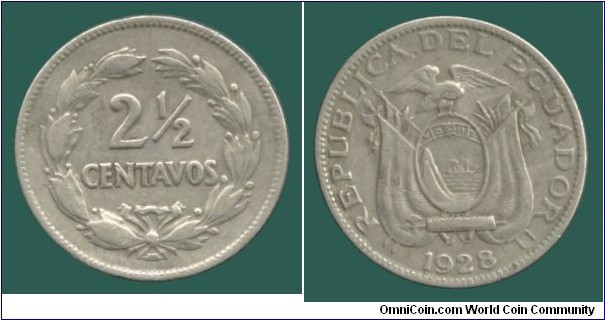 2 1/2 centavos. Creacion del Banco central del Ecuador