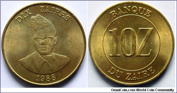 10 zaires.
1988
