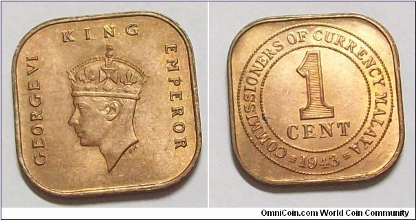 Malaya 1943 1 cent