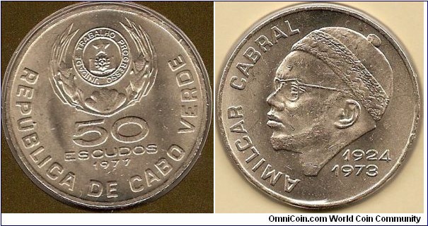 50 escudos
Amilcar Cabral
copper-nickel