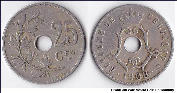 Pièce de 25 Centimes , Albert I