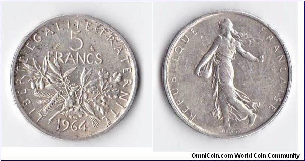 Pièce de 5 Francs, SEUMEUSE