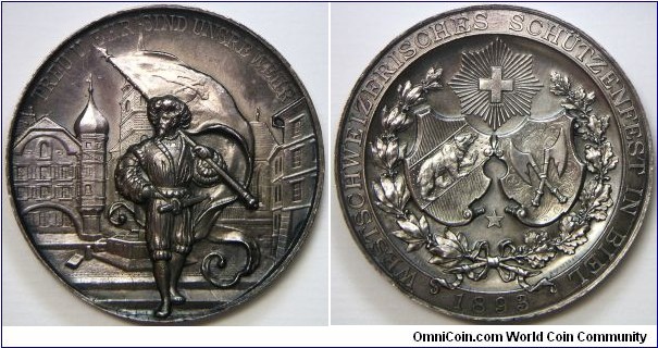 Bern Silver Shooting Medal. 45mm.