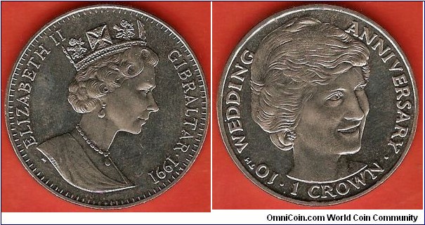 1 Crown
10th Wedding Anniversary Princess Diana
copper-nickle