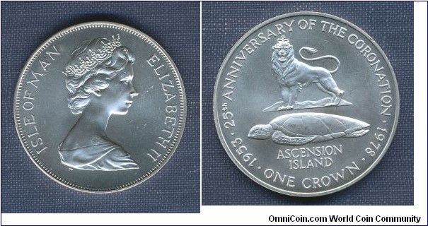 Mule Ascension/Isle of man, 25 Pence no date (1978) 367 existing 
