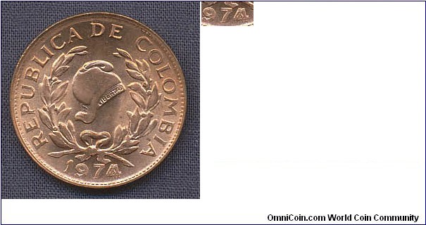 5 centavo with heavy doubling in date 