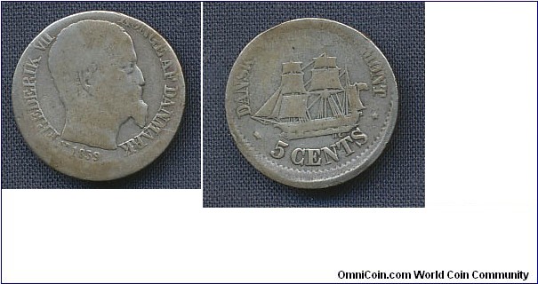 (Danish Westindia)
5 cents 7% offcent struck