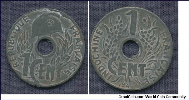 (French Indochina)
1 Cent rimcuds