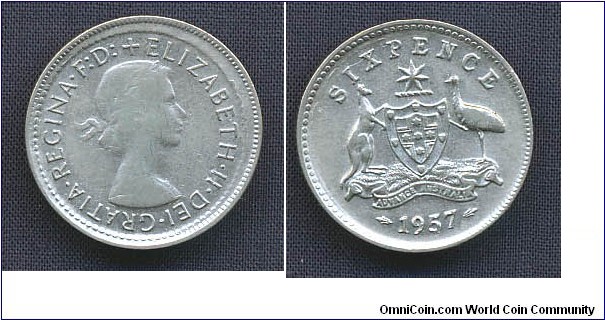 6 Pence double struck on center, few details